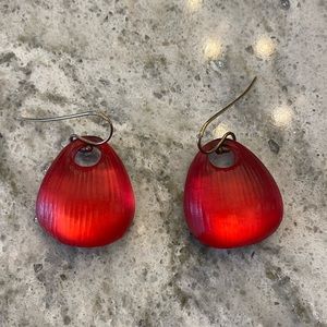 Red Alexis Bittar Lucite earrings. Great used condition.